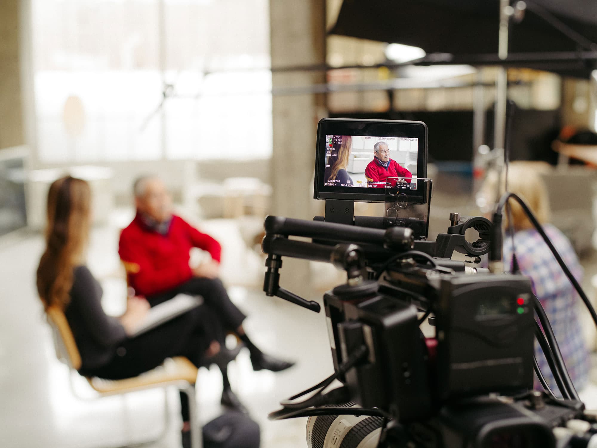 Recording the interview.