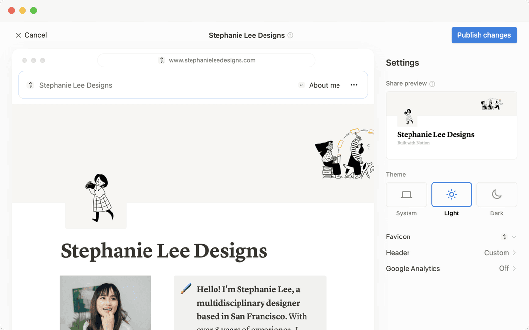 Chỉnh sửa & tùy chỉnh Trang web Notion của bạn