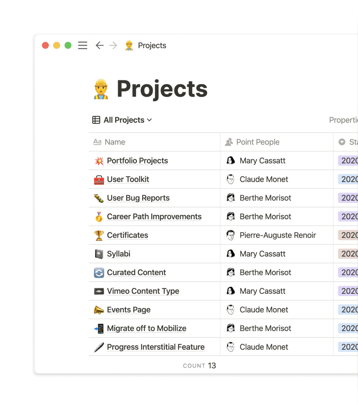 Anyone can get a quick overview of what the engineering team is working on.
