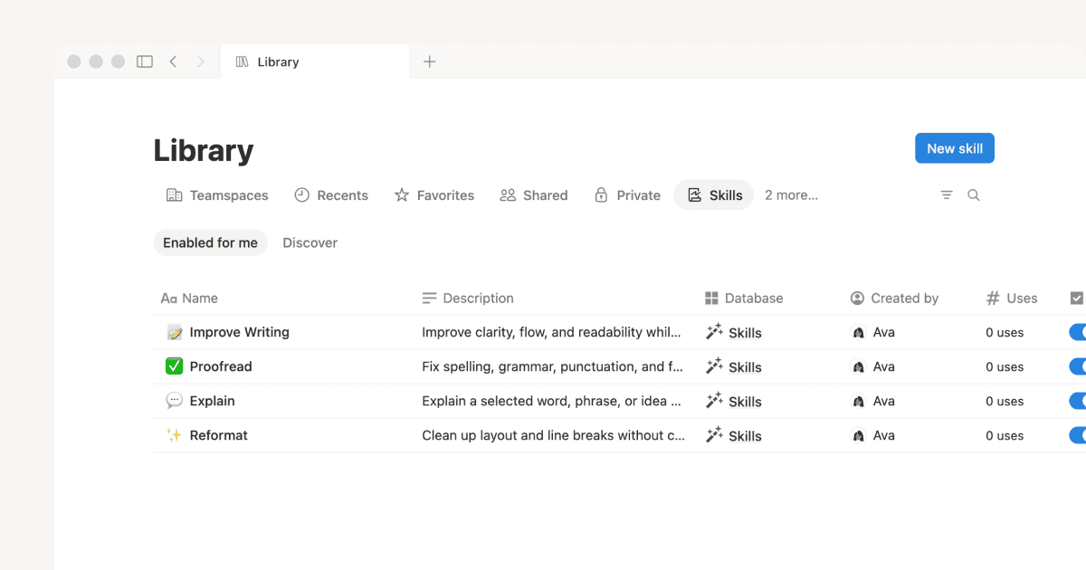 How to scale skills across your Notion workspace