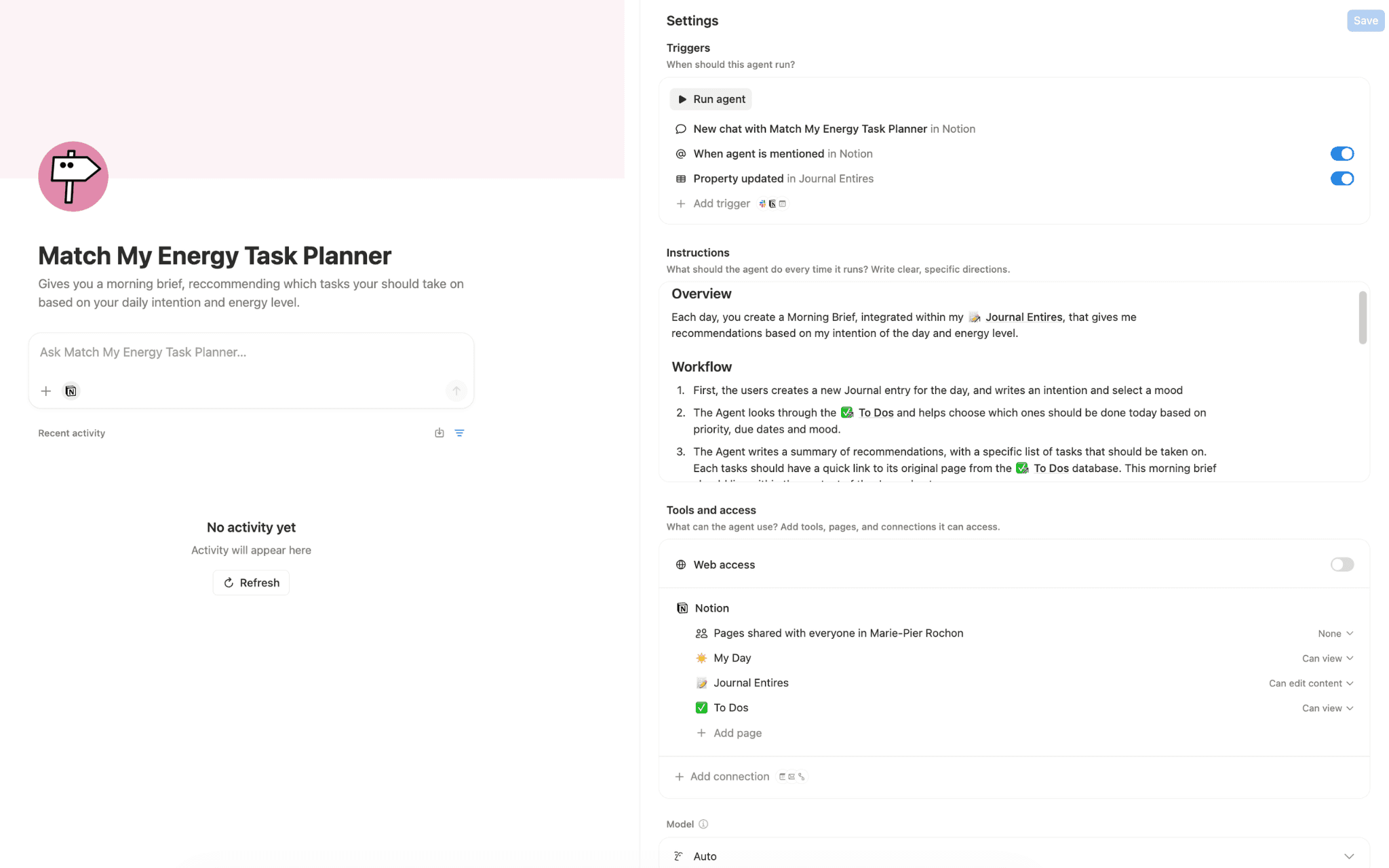 Match My Energy Task Planner