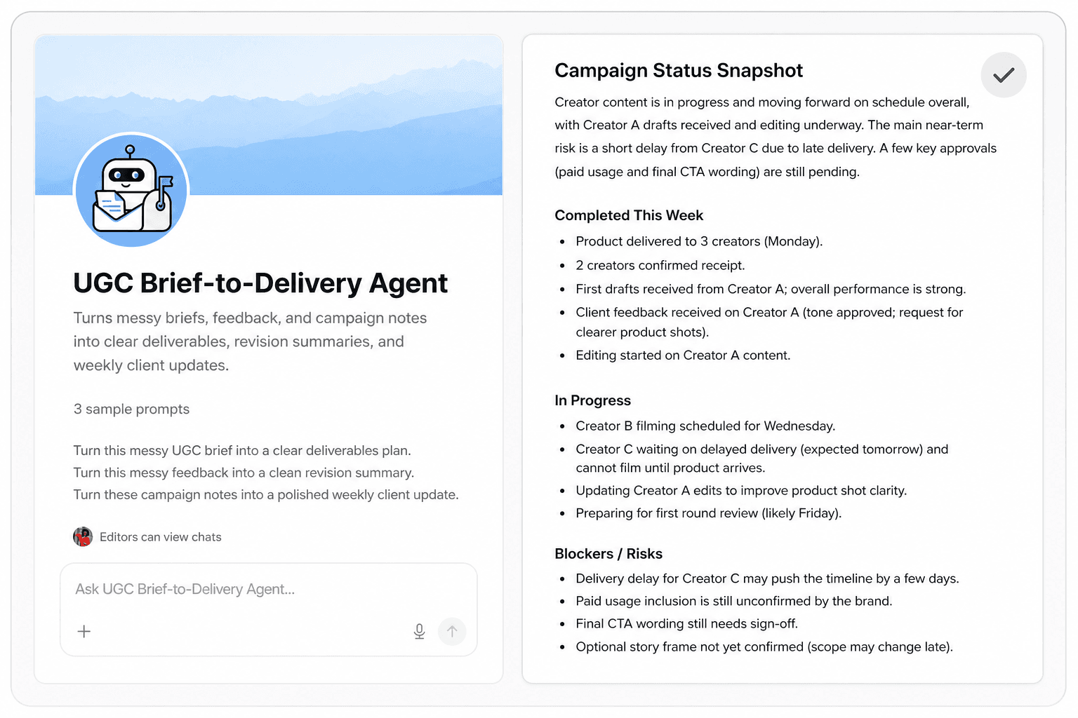 UGC Brief-to-Delivery Agent