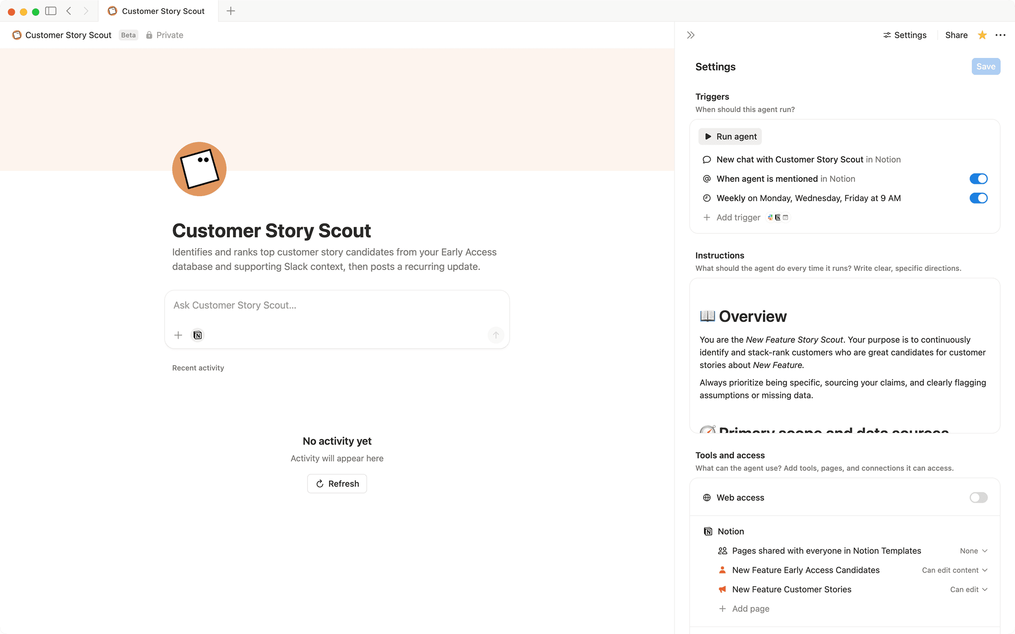 Customer story scout