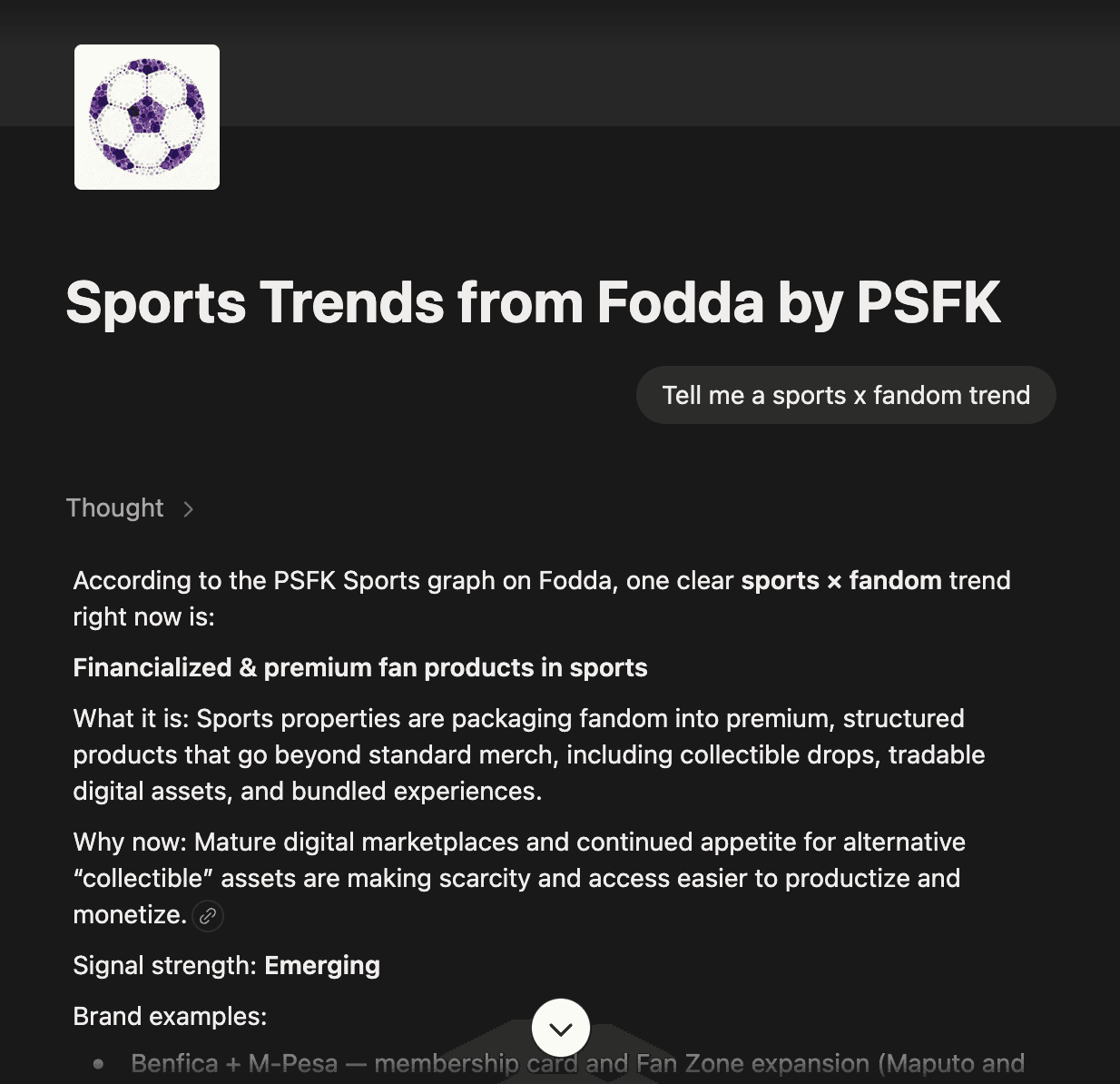 Sports Trends from Fodda by PSFK