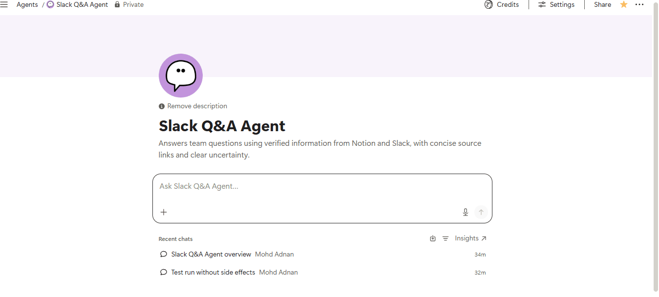 Slack Q&A Agent