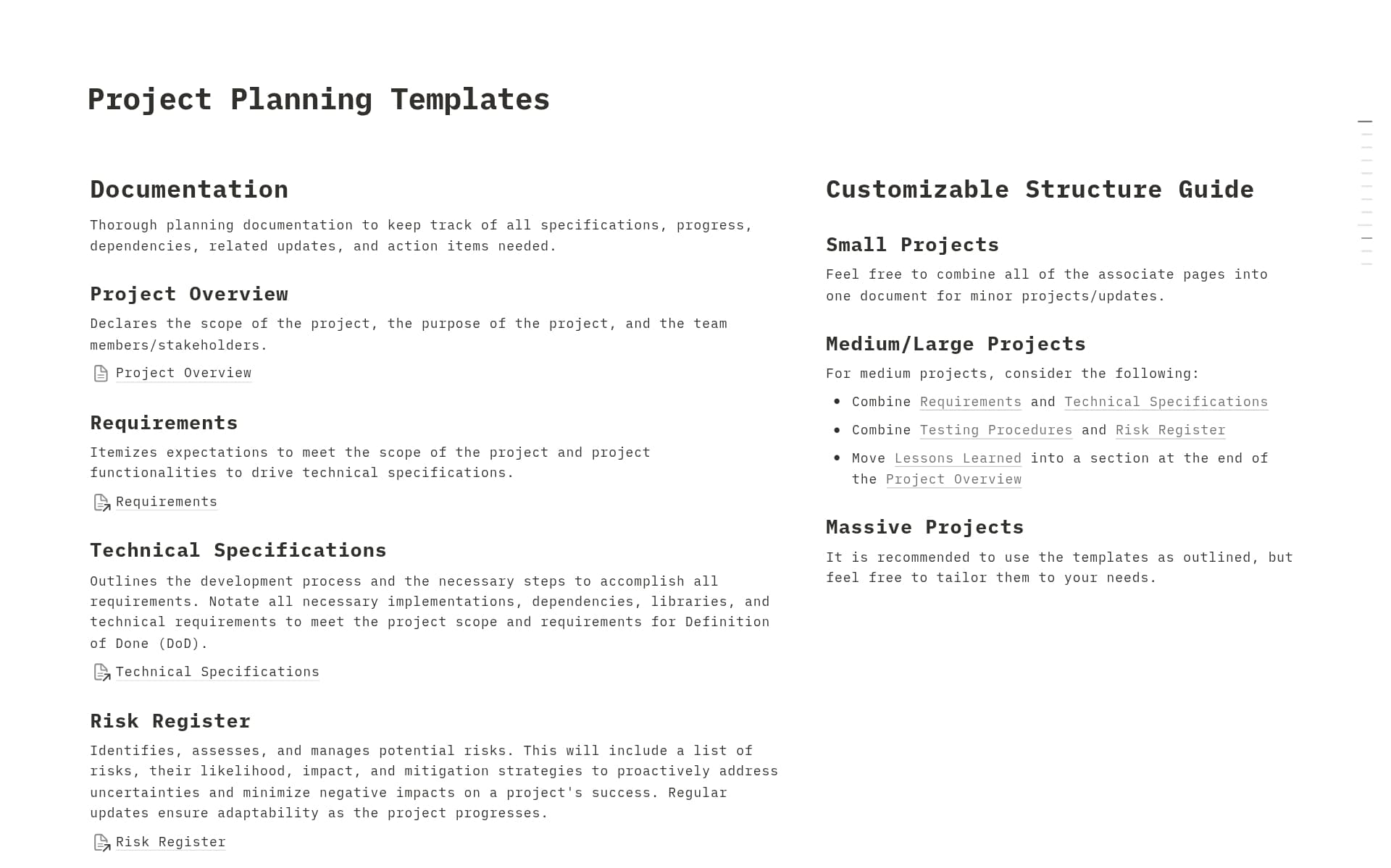 Screenshot of Dev work, in progress collection by Notion